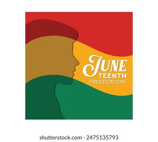 African-American Independence Day. The end of slavery in America. Juneteenth concept. Flat vector illustration.