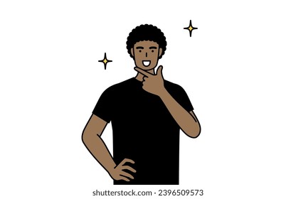 African-American man in a confident pose, Vector Illustration