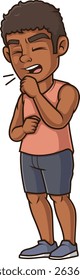 African-american man coughing vector illustration