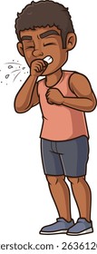 Homem afro-americano espirrando ilustração de vetor