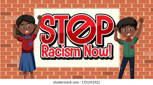 African-American protest against racism illustration