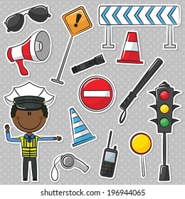 African-American Traffic Policeman With Tools