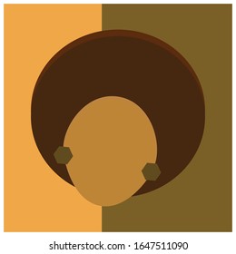 African-American woman. Character. Avatar. Abstract illustration