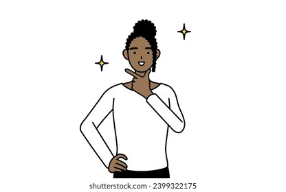 African-American woman in a confident pose, Vector Illustration