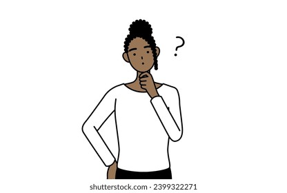 African-American woman nodding her head in question, Vector Illustration