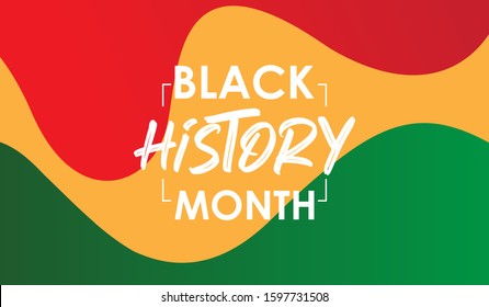 African-Americans History or Black History Month lettering on colorful modern background. Vector illustration