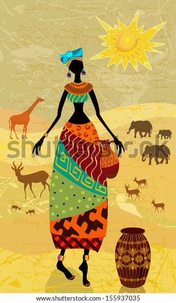 Africans On Vintage Background Your Design Stock Vector (Royalty Free ...