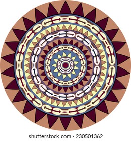  African-tribal-art circle pattern of different colors
