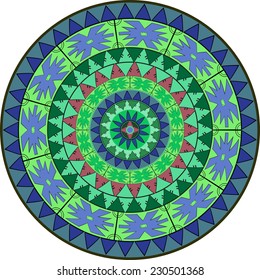  African-tribal-art circle pattern of different colors