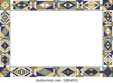  African-tribal-art pattern's frame of different colors