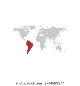 Afrika on the map of the world. Vector ilustration