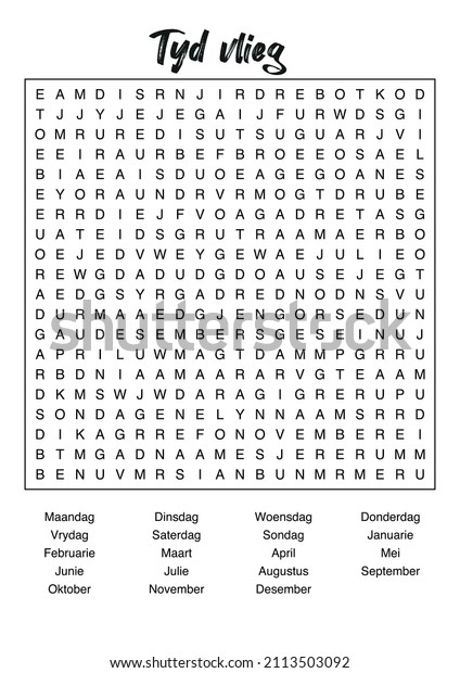 Afrikaans Word Search Puzzle - Find the Afrikaans\
language words