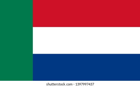 Afrikaners people ethnic (Transvaal Republic) flag vector icon
