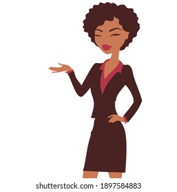 Afro american businessman in a flat art style.