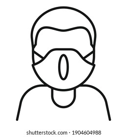 Afro american child mask icon. Outline afro american child mask vector icon for web design isolated on white background