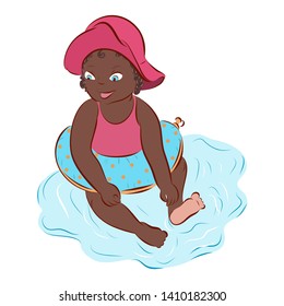 afro american child on the beach