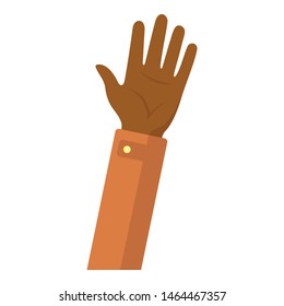Afro american hand boy icon. Flat illustration of afro american hand boy vector icon for web design