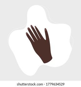 Afro american hand gestures in different positions. Set of male or female hand poses, finger holding.