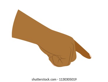 Afro american hand pointing.