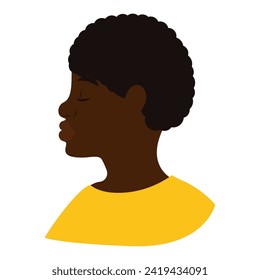 Afro american man character avatar Vector illustration