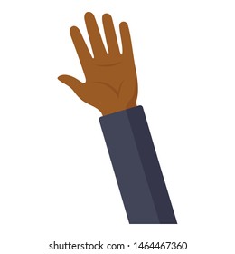 Afro american man hand icon. Flat illustration of afro american man hand vector icon for web design