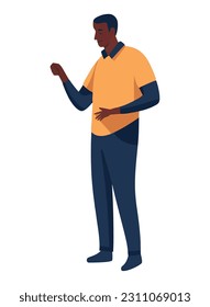 afro american man standing, symbolizing success icon isolated
