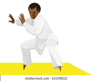 Afro american master tai chi demonstrates his skills