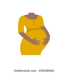 Afro american pregnancy woman. Vector illustration