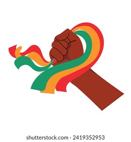 Afro american raising hand protest gesture Vector illustration
