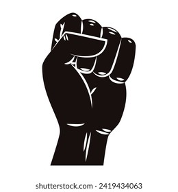 Afro american raising hand protest gesture Vector illustration