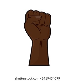 Afro american raising hand protest gesture Vector illustration