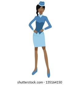 Afro american stewardess