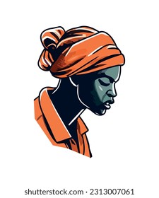 Afro american woman character icon isolated