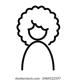 Afro American Woman or Girl Icon, Ideal for Diversity and Cultural Illustrations