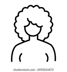 afro american woman or girl icon design in filled and outlined style