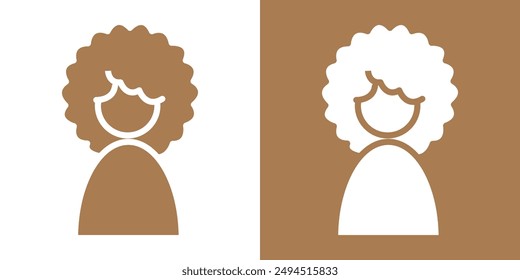 afro American woman or girl icon