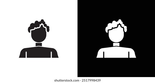 afro american woman or girl icon Thin line flat illustration