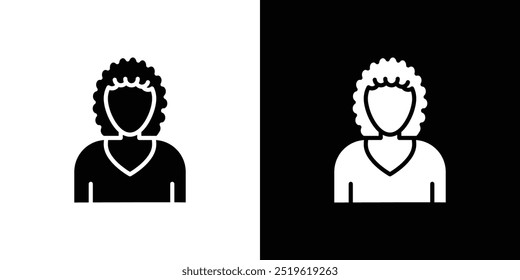 afro american woman or girl icon linear logo isolated