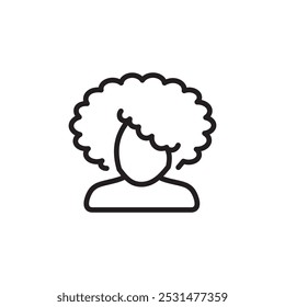 afro american woman or girl icon Outline vector for web ui