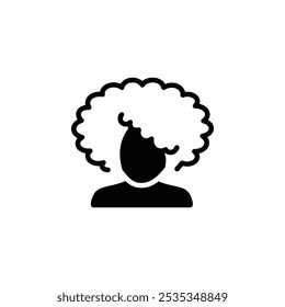 afro american woman or girl icon web design in vector