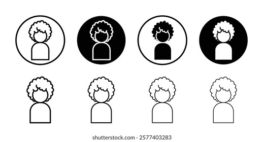 afro american woman or girl icon Vector logo set flat