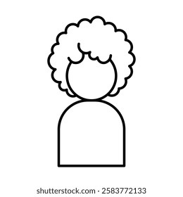 afro american woman or girl icon Vector logo set flat