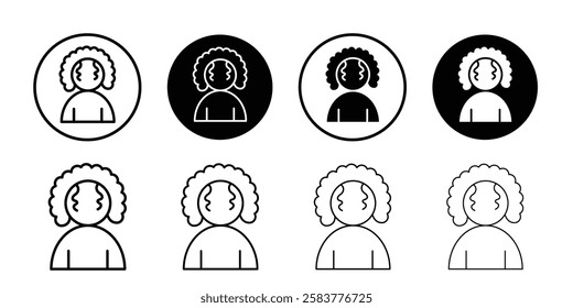 afro american woman or girl icon Vector logo outline