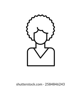 afro american woman or girl icon Thin line art isolated