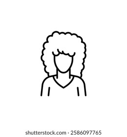 afro american woman or girl icon Flat fill set collection