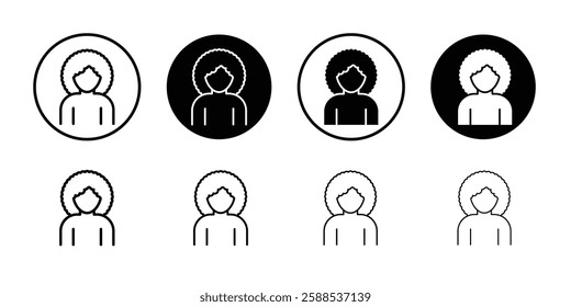 afro american woman or girl icon linear logo isolated