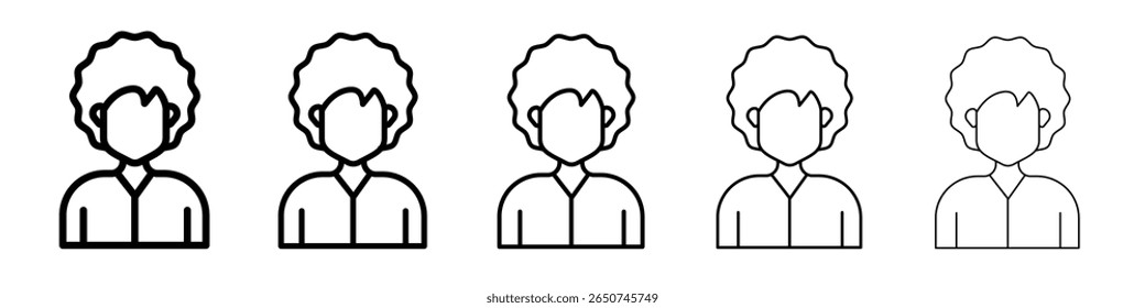 ícone afro-americano de mulher ou menina vetor símbolo ou ilustração