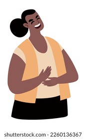 afro american woman laughing icon isolated