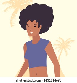 afro american woman portrait icon vector ilustration