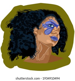 An Afro American woman's make up